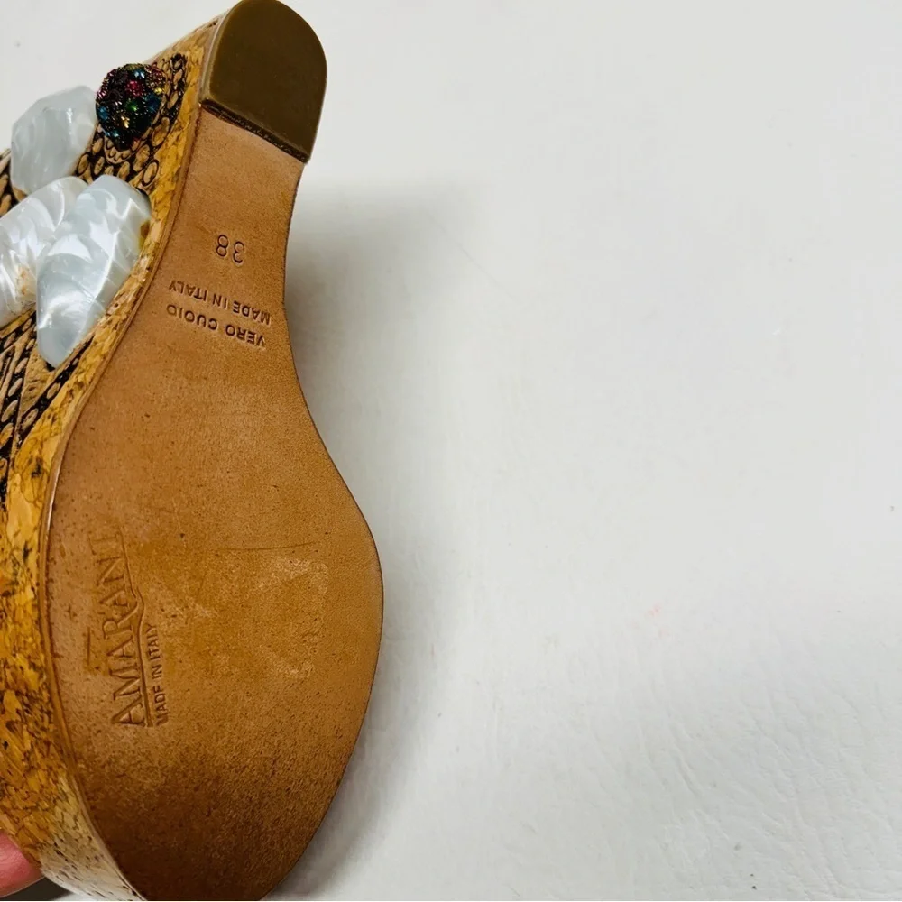 AMARANTI Made in Italy platforms sandals size 38 USA size 7.5/8 multi color